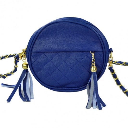 Fashion Women's Synthetic Leather Circle Small Bag Handbag Tassel Shoulder Bag