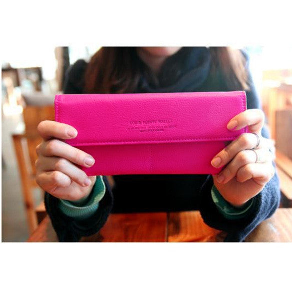 HOT Women Long Purse Wallet Checkbook Wallet Stylish Button Wallet four Colors