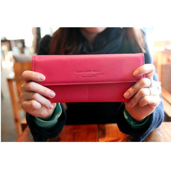HOT Women Long Purse Wallet Checkbook Wallet Stylish Button Wallet four Colors