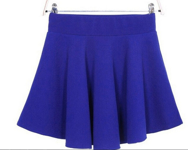 Candy Color Stretch Skater Flared Pleated Mini Skirt - MeetYoursFashion - 9