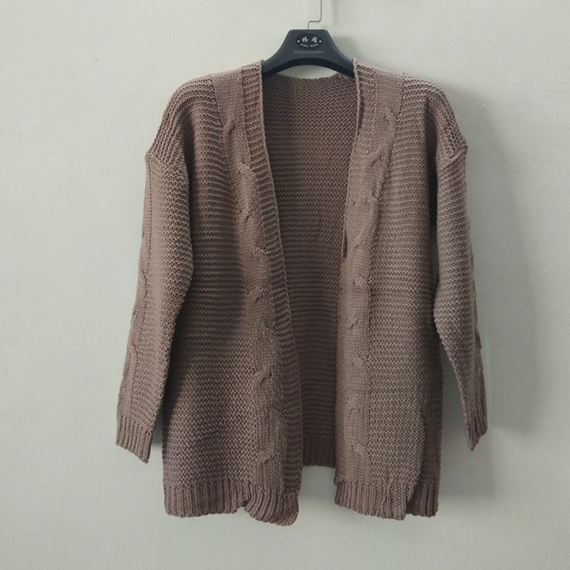 Cable Crochet Knitted Cardigan