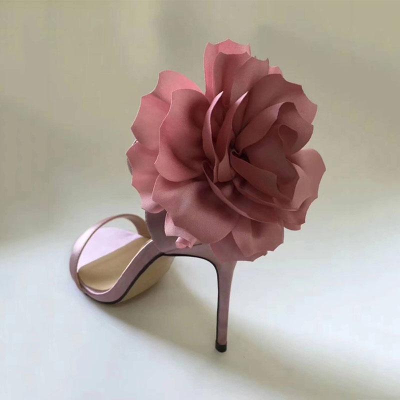 Sexy Open Toe Flower Embellished High Heel Sandals