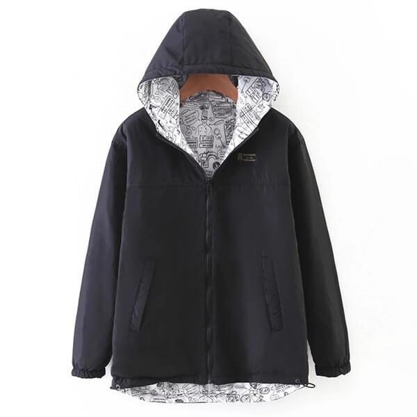 Solid Hooded Padded Jacket