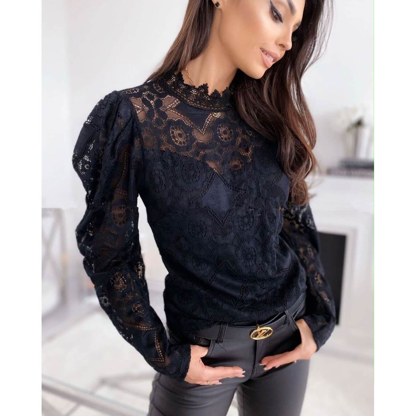 Lace Perspective Long Sleeves T-shirt