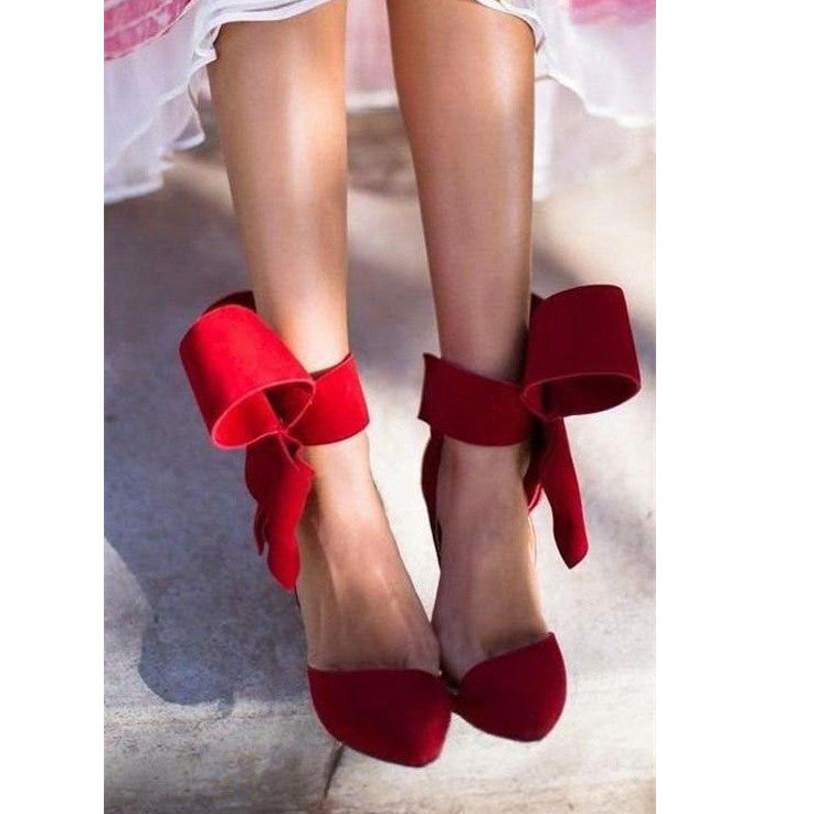 Charming Removable Big Bow High Heel Heels Shoes - Meet Yours Fashion - 2