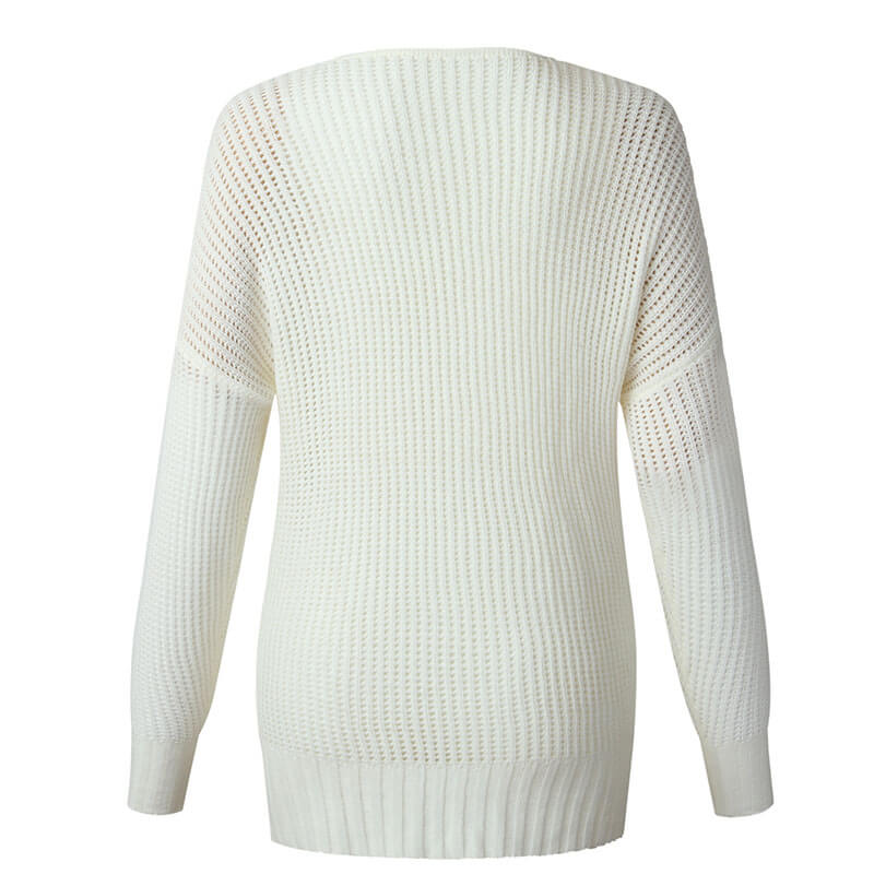 Low Hight V Neck Ribbed Sweater