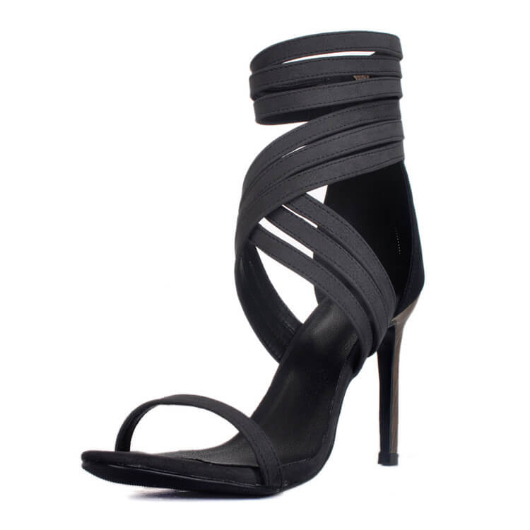  Gladiators Lace Up Strappy Ankle Cutout Sandals