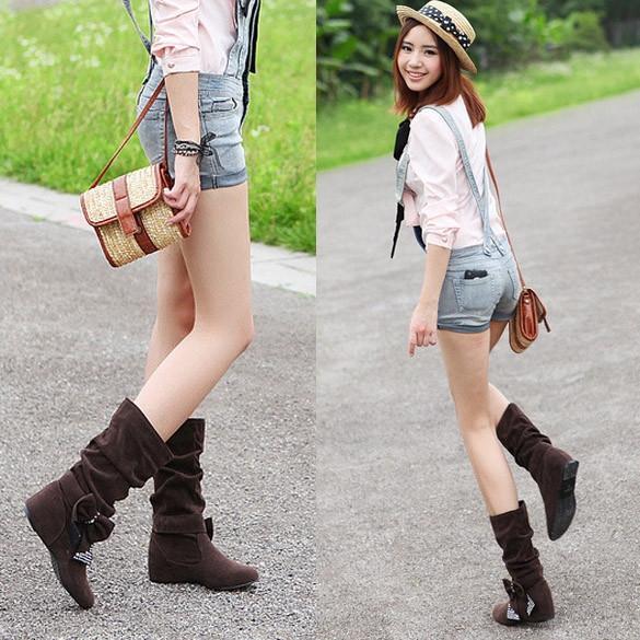 Women's Fashion Boots Bow Decoration Mid-Calf OL Style Fashion And Beautiful Shoes