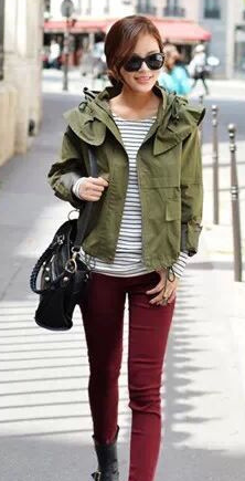 Hooded String Belt Plus Size Casual Loose Coat