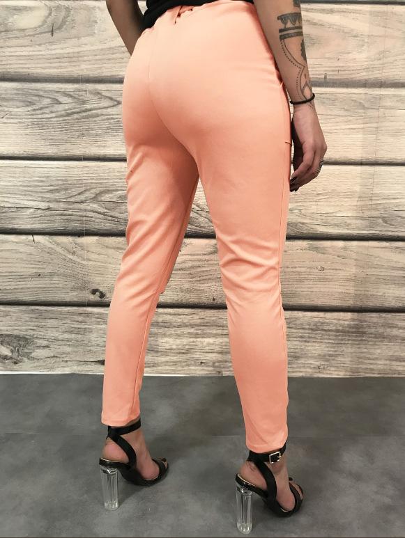 Straps Belt Women Mid Waist Solid Color Skinny Long Pants