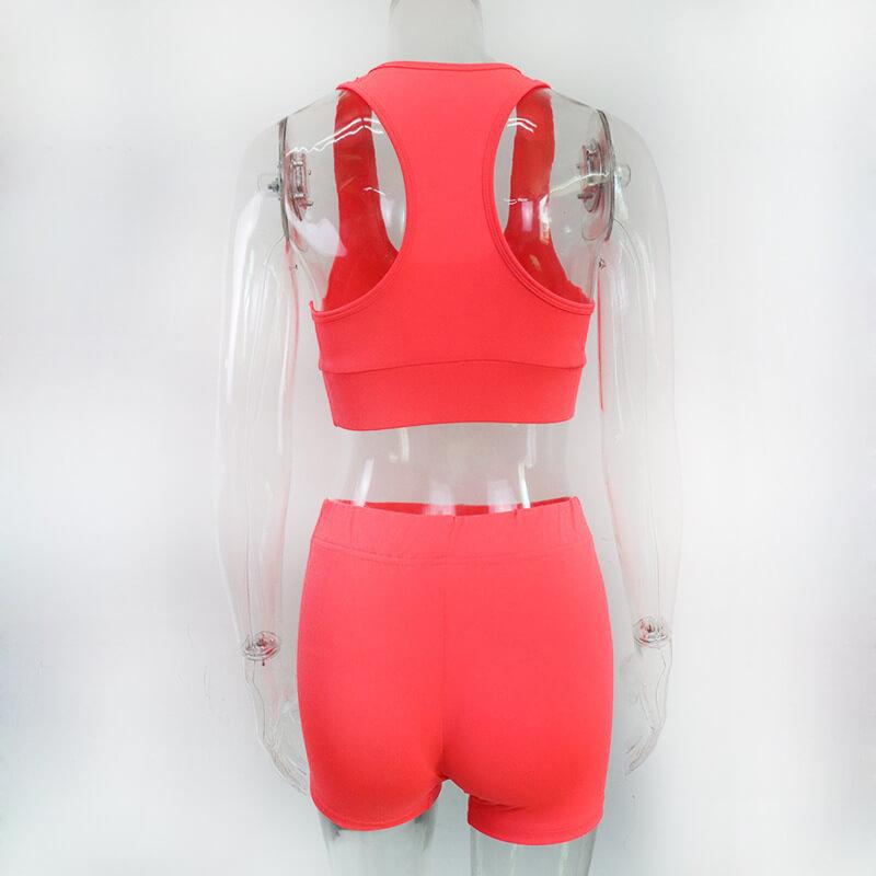 Sexy Candy Color Tank Top High Waist Bodycon Two Pieces Set