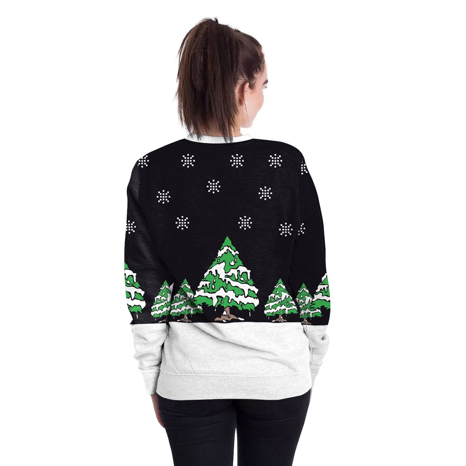 3D Reinbeer Print Women Scoop Christmas Party Sweatshirt