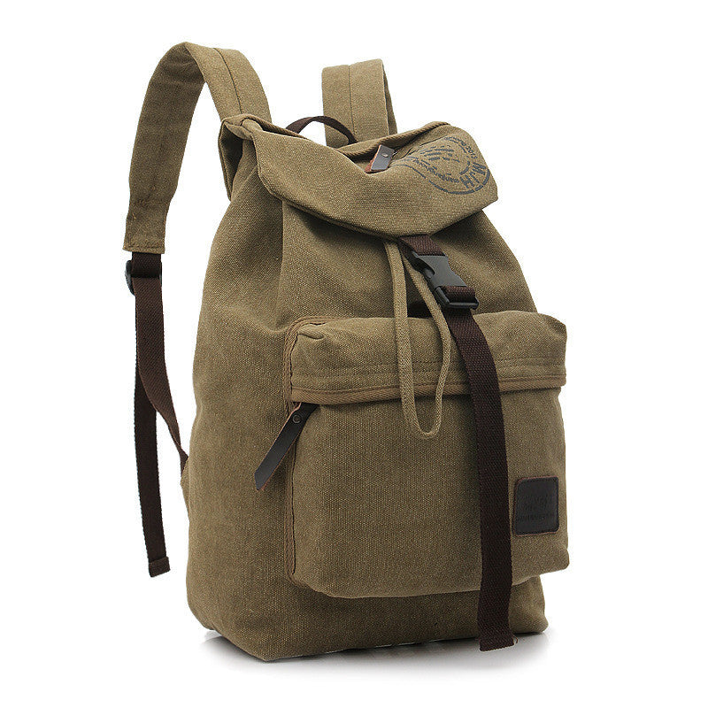 Folder Cover Solid Color Canvas Backpack Leisure Bag - Meet Yours Fashion - 1