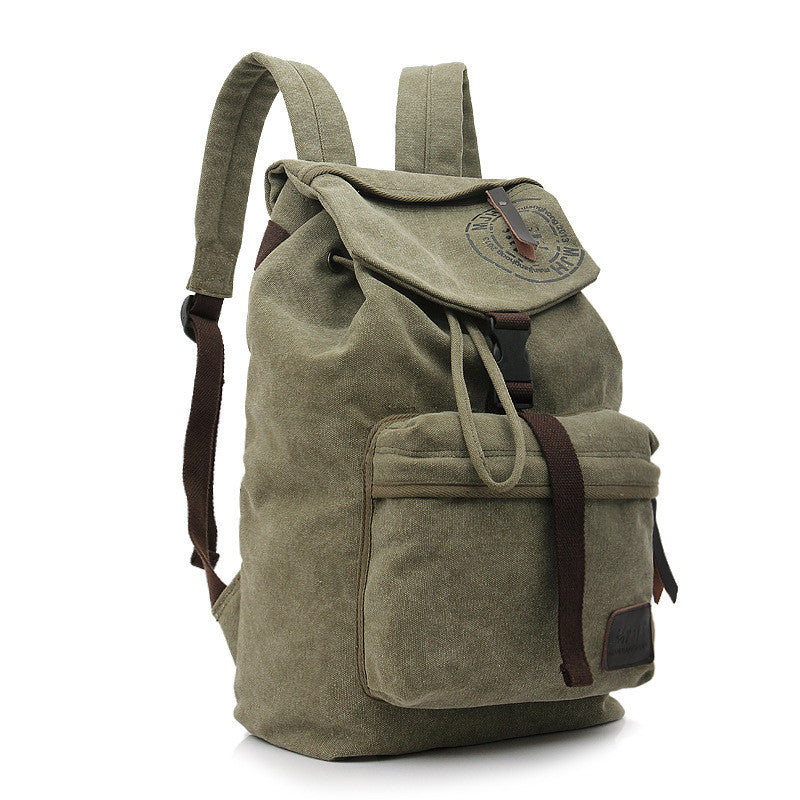 Folder Cover Solid Color Canvas Backpack Leisure Bag - Meet Yours Fashion - 4