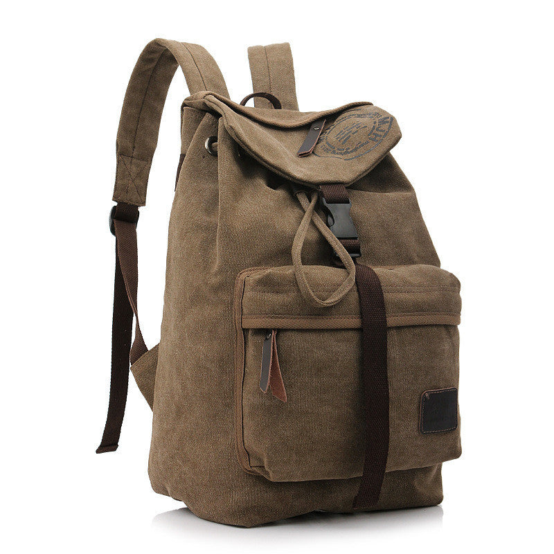 Folder Cover Solid Color Canvas Backpack Leisure Bag - Meet Yours Fashion - 5