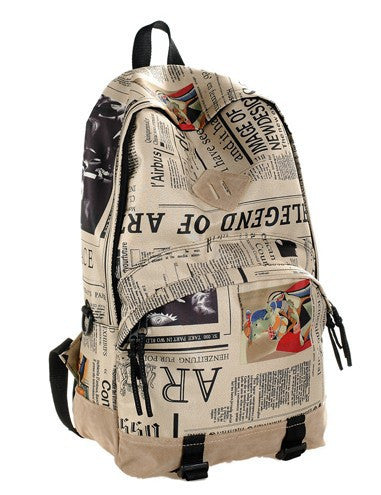 Scrawl Print Unique Backpack Cool Travel School Bag - Meet Yours Fashion - 3