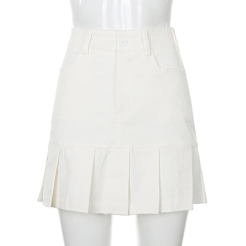 Cute Plain Flapper Bodycon High Waist Mini Skirts