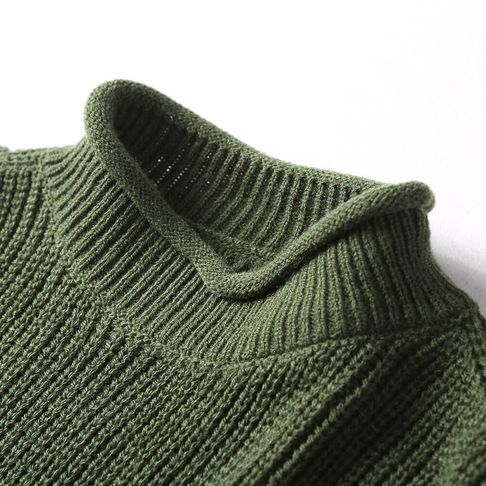 Turtleneck Cropped Crochet Sweater