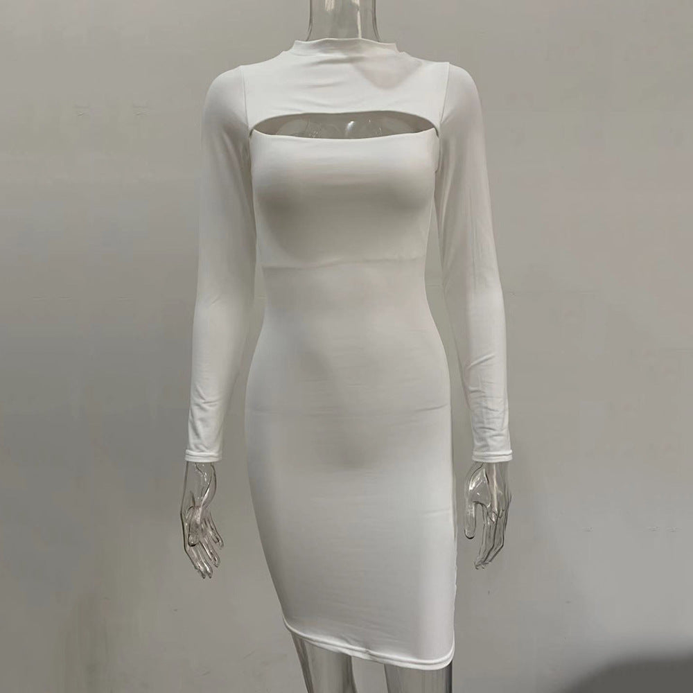 Fleabag Long Sleeve Bodycon Corset Plain Dress