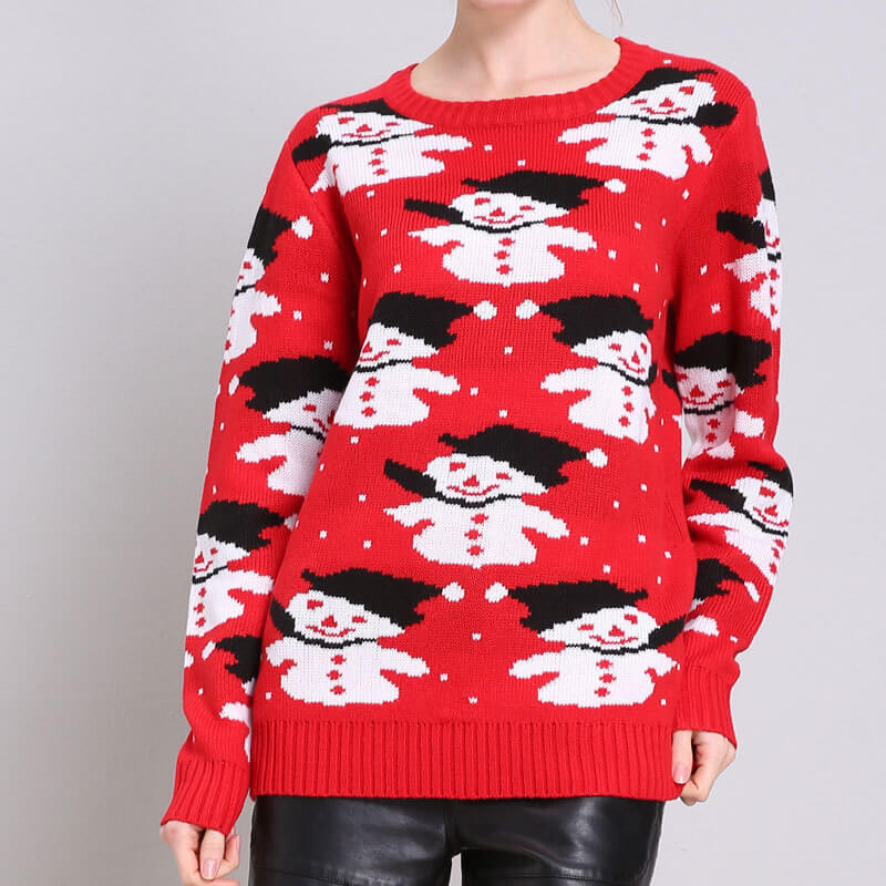 Snowman Ugly Christmas Red Sweater