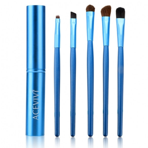 Acevivi New Fashion Professional 5pcs Cosmetic Makeup Tool Brush Set Kit With Alloy Column