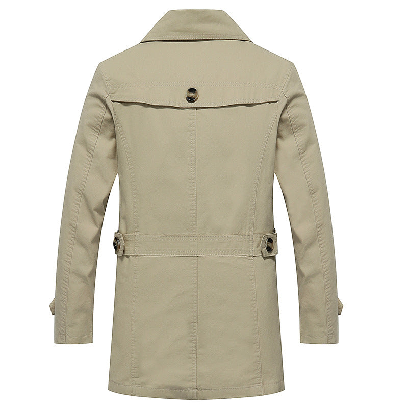 Men Fashion Jacket Coat Spring Men's Casual Fit Wild Overcoat Jacket Solid Color Trench Coat