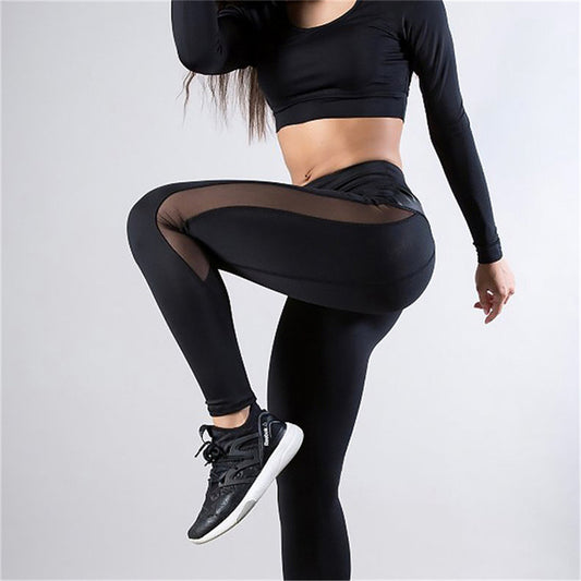 Sexy High Waist Skinny Stretch See Through Jogger Pants