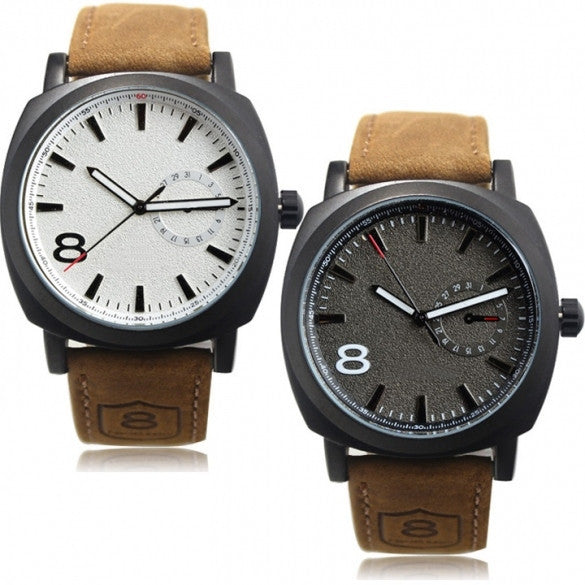 Army Military Style Men's Watches Leather Strap Quartz Watch Wrist Watch - Meet Yours Fashion - 5