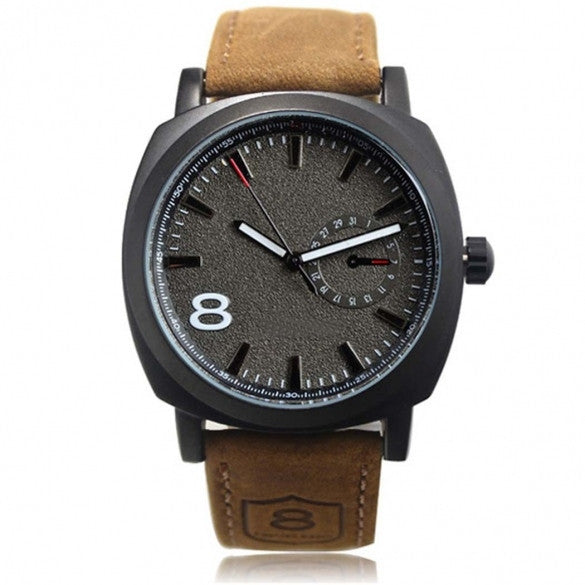 Army Military Style Men's Watches Leather Strap Quartz Watch Wrist Watch - Meet Yours Fashion - 2