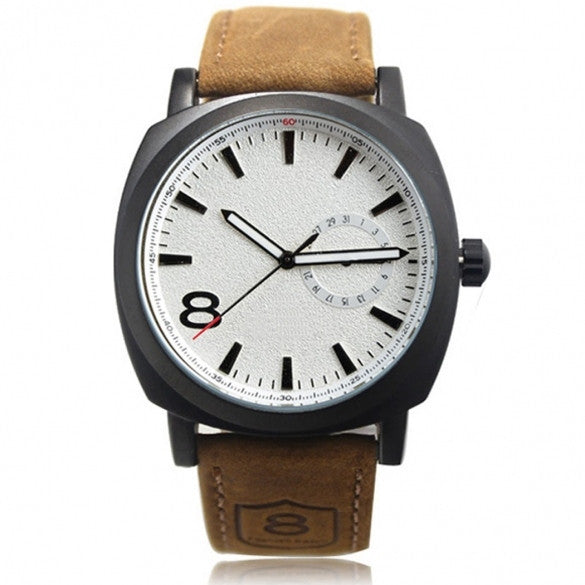 Army Military Style Men's Watches Leather Strap Quartz Watch Wrist Watch - Meet Yours Fashion - 4