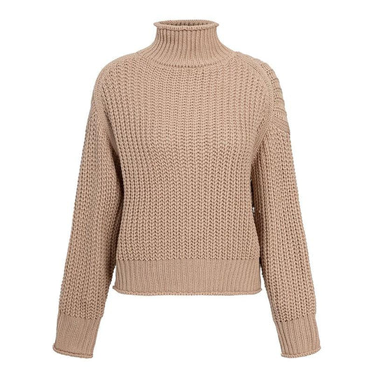 Turtleneck Women Sweater Autumn Winter Long Sleeve Jumper Knitted Loose Fashion Pullover Femme