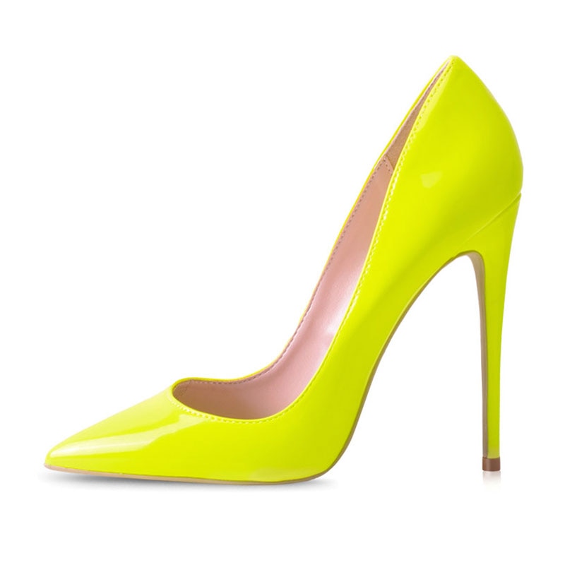 Bright Color Slip On Leather Pumps