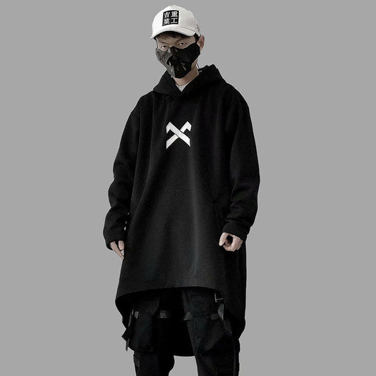 Harajuku Hip Hop Coats Male Jacket Oversize Long Hoodie Cotton Fashion Swag Coats Jackets Streetwear