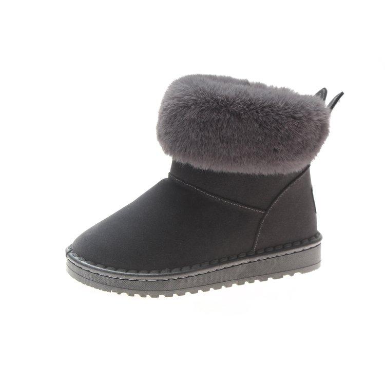 Suede Fur Round Toe Flat Snow Boots