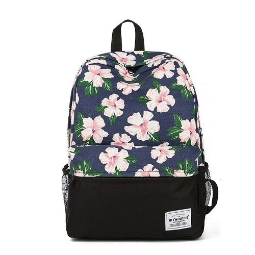 Women Backpacks For Teenage Girls Floral Printed School Bags Travel Leisure Laptop Backpack Female Canvas Backpacks