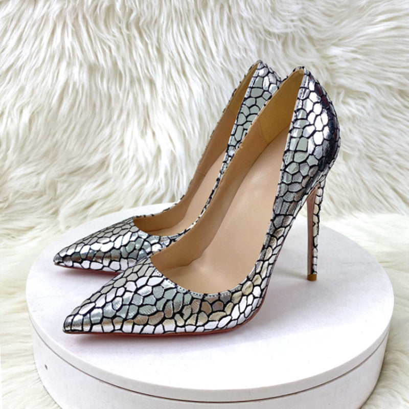 Pointed Toe Shoes | Stone Texture Shoes | Stiletto Heel Shoes