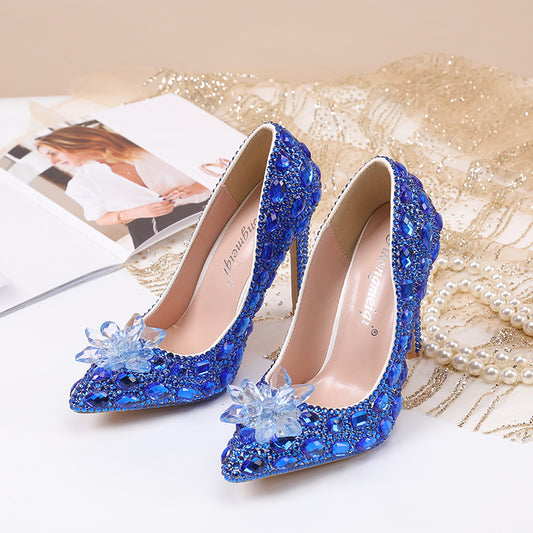 Crystal New Arrival Low Heeled Banquets and Weddings High Heels Shoes