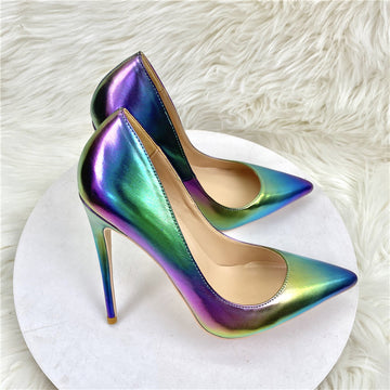 Vibrant Colors Shoes | Stiletto Heel Shoes | Sheep Pattern Shoes