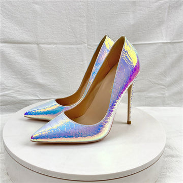 Laser-Cut Shoes | Snake Pattern Shoes | Pointed-toe Shoes