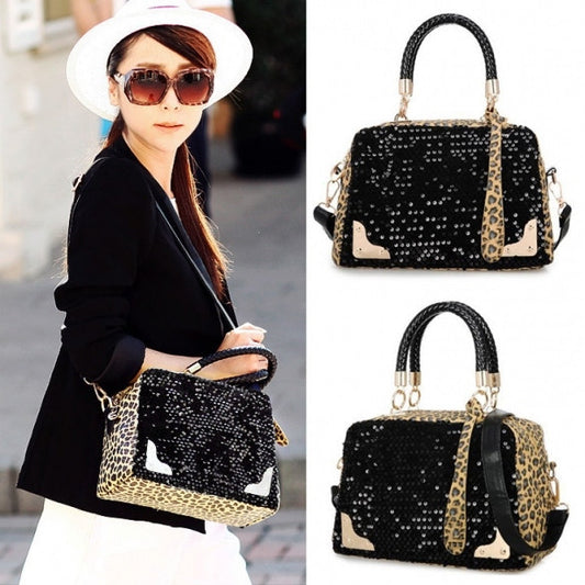 Leopard Sequins Style Designer Handbags Leather Handbags Women Messenger Bags Shoulder Bag