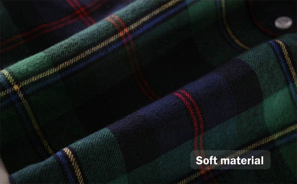 Button Cotton Lapel Shirt Plaids Flannel Shirt - MeetYoursFashion - 10