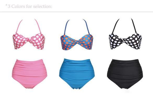 Plus Size Striped High Waist Bikini Set Swimwear - Meet Yours Fashion - 5