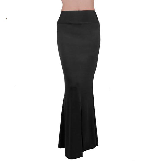 Long Foldover High Waisted Elegant Maxi Skirt