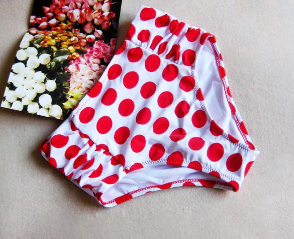 Red Color Polka Dots  High Waist Bikini Set - MeetYoursFashion - 6