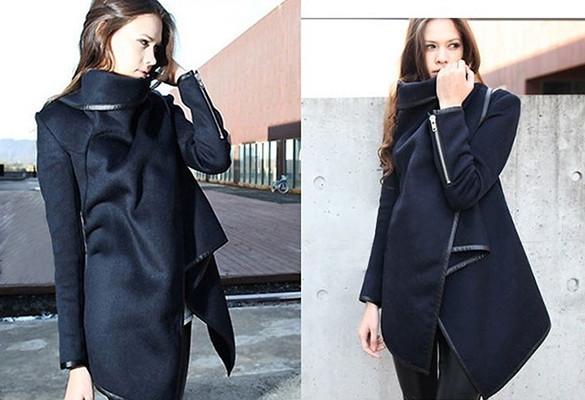 Long Irregular Thickening Woolen Overcoat - Meet Yours Fashion - 11
