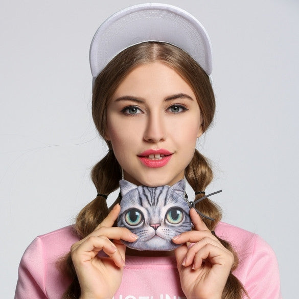 Women's Fashion Clutch Purses Coin Purse Bag Wallet Cute Cat Change Purse
