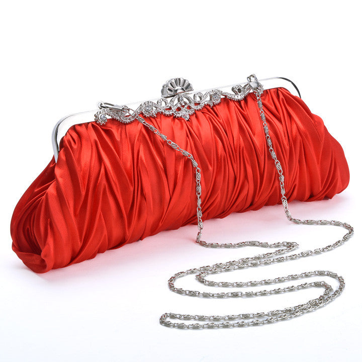Fashion Satin Elegant Evening Handbag Clutch Purse Bag Bride Bridesmaid