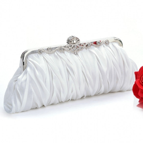 Fashion Satin Elegant Evening Handbag Clutch Purse Bag Bride Bridesmaid