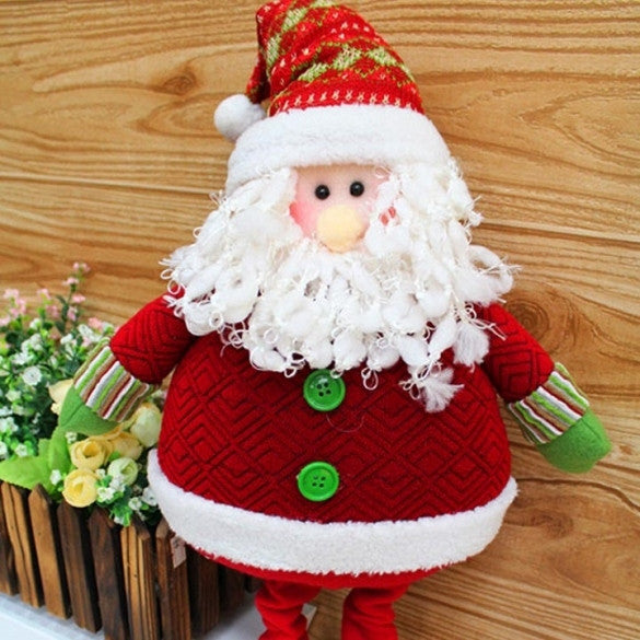 Lovely Christmas Decoration Supplies Santa Claus Snowman Flexible Legs Flexible Ornament