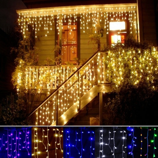 3.5m Droop 0.3-0.5m EU Plug Curtain Icicle String Lights 220V New Year Christmas LED Lights Garden Xmas Wedding Party
